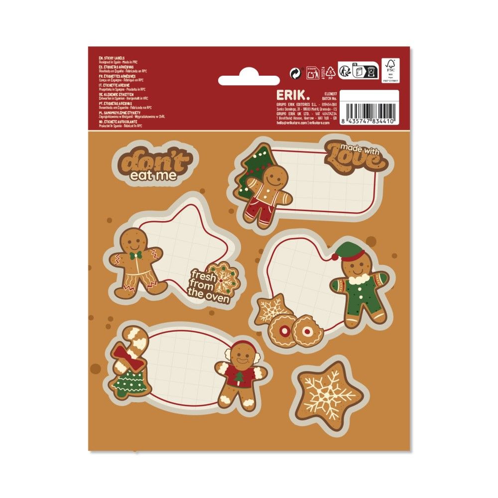 Grupo Erik - Ginger Premium Christmas SelfAdhesive Adhesive labels - Multicolours